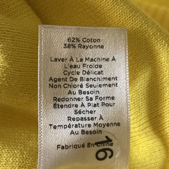 Talbots Petites Bell 3/4 Sleeve Knit Tunic Top Women's Size Small Bright Yellow - Picture 16 of 16